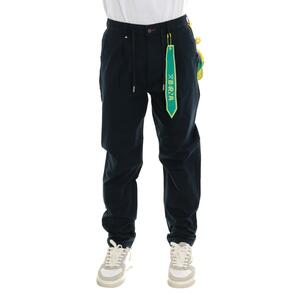 PANTALACCIO IN MISTO LINO BLU